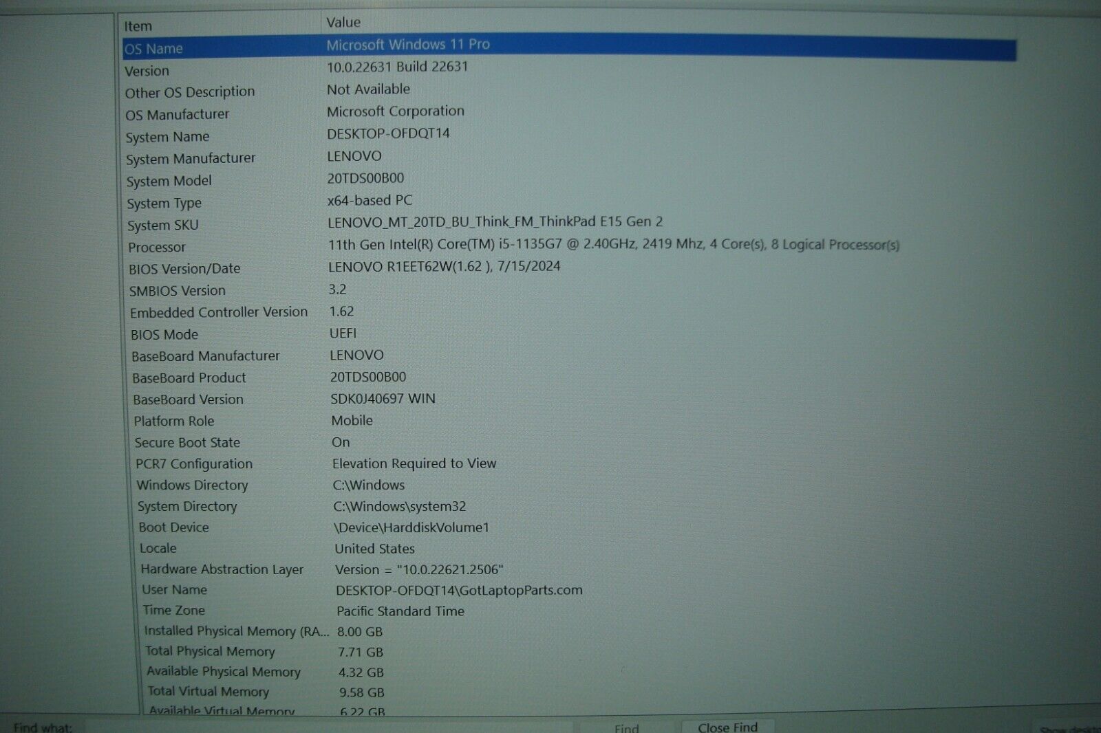 Lenovo ThinkPad E15 Gen2 Laptop 15.6