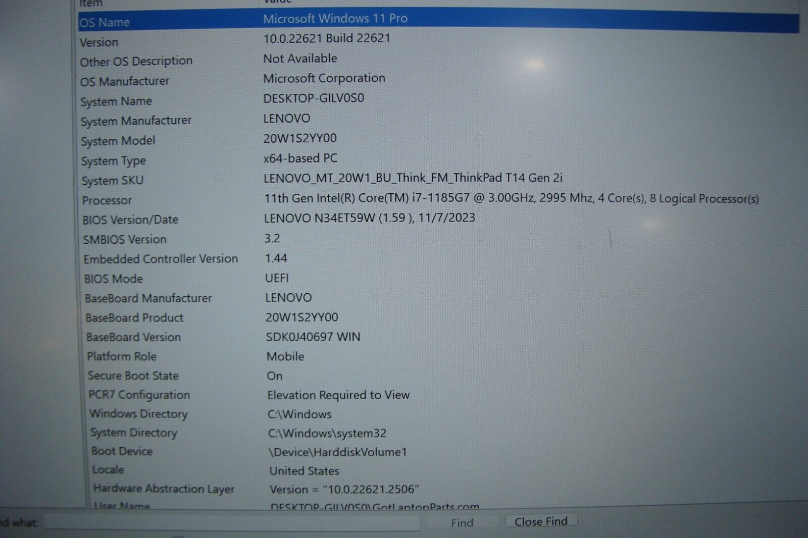 Lenovo ThinkPad T14 Gen 2i 14