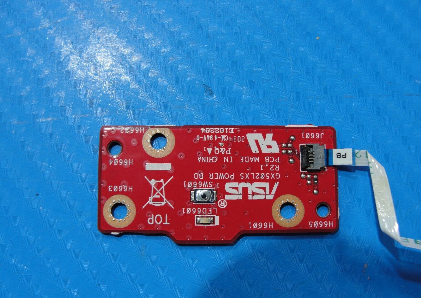 Asus ROG Zephyrus M15 GU502LW-B17N6 Switch Power Button Board w/Cable GX502LXS