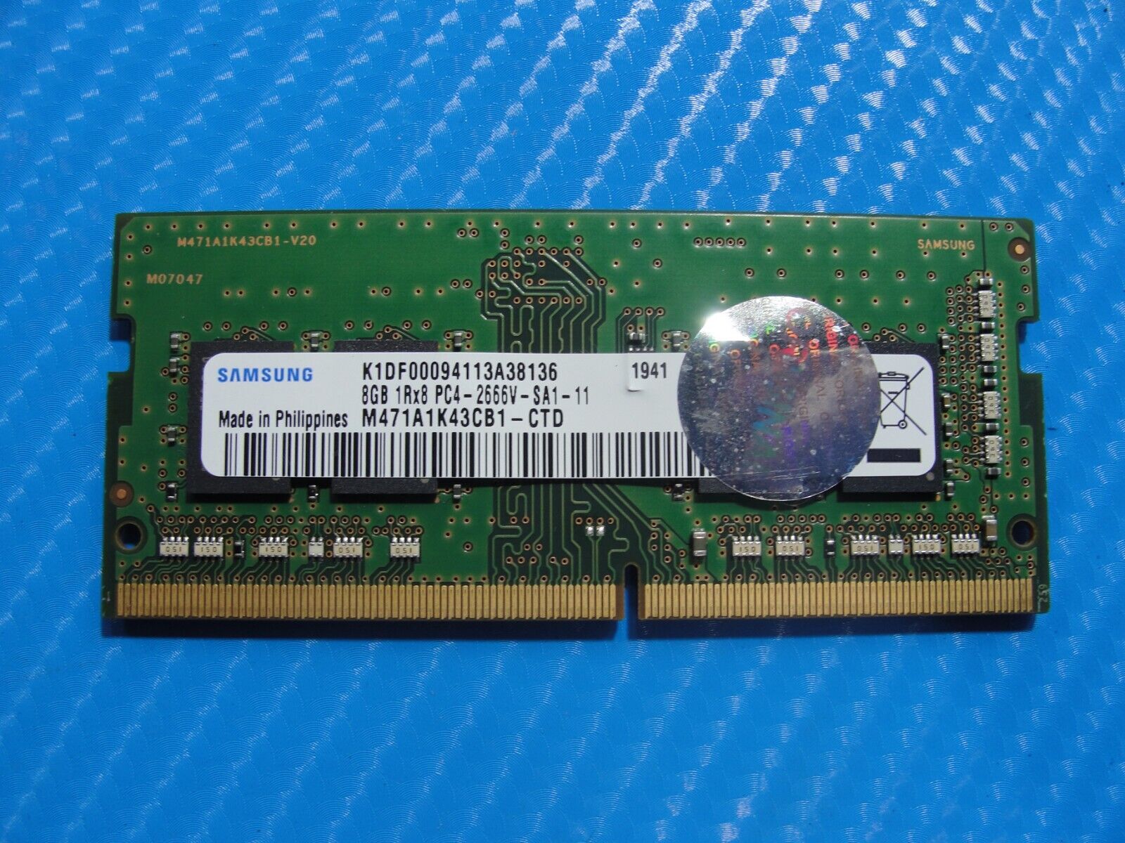 Asus FX505DT Samsung 8GB 1Rx8 PC4-2666V Memory RAM SO-DIMM M471A1K43CB1-CTD