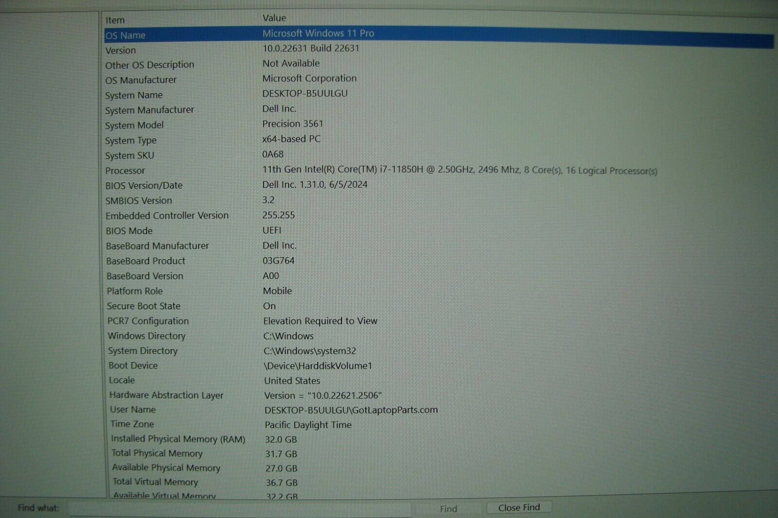 Dell Precision 3561 15.6