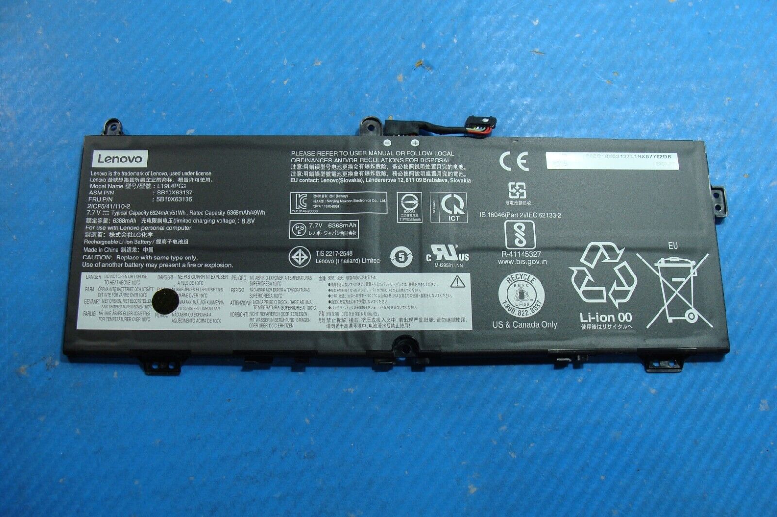 Lenovo IdeaPad 13.3” Flex 5 Chromebook Battery 7.7V 51Wh 6624mAh L19L4PG2 97%