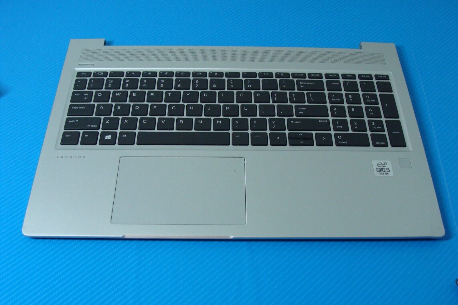 HP ProBook 15.6” 450 G7 OEM Palmrest w/TouchPad Keyboard & Speakers 4BX8KTATP00