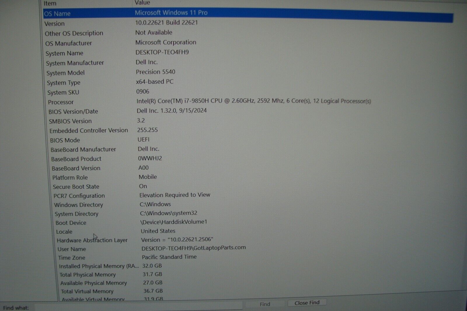 Dell Precision 5540 15.6