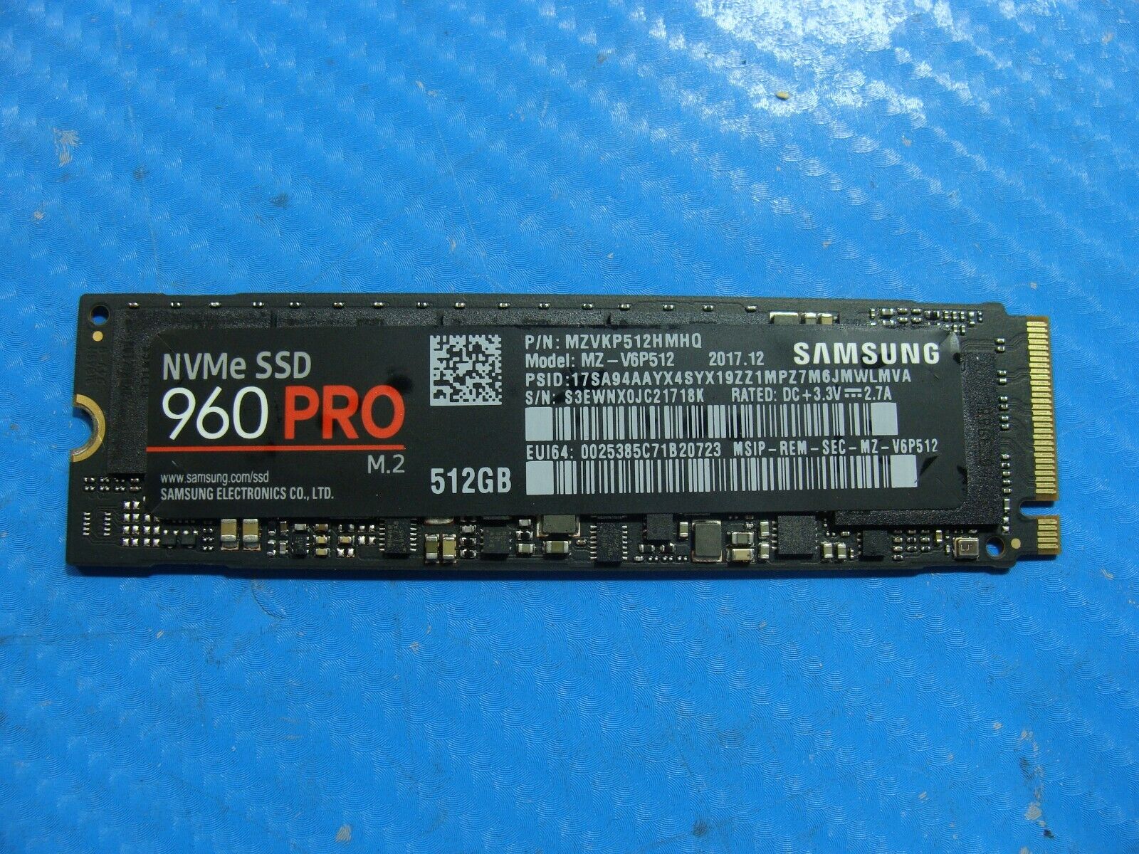 HP 17 G3 Samsung 512GB M.2 NVME SSD Solid State Drive MZVKP512HMHQ MZ-V6P512