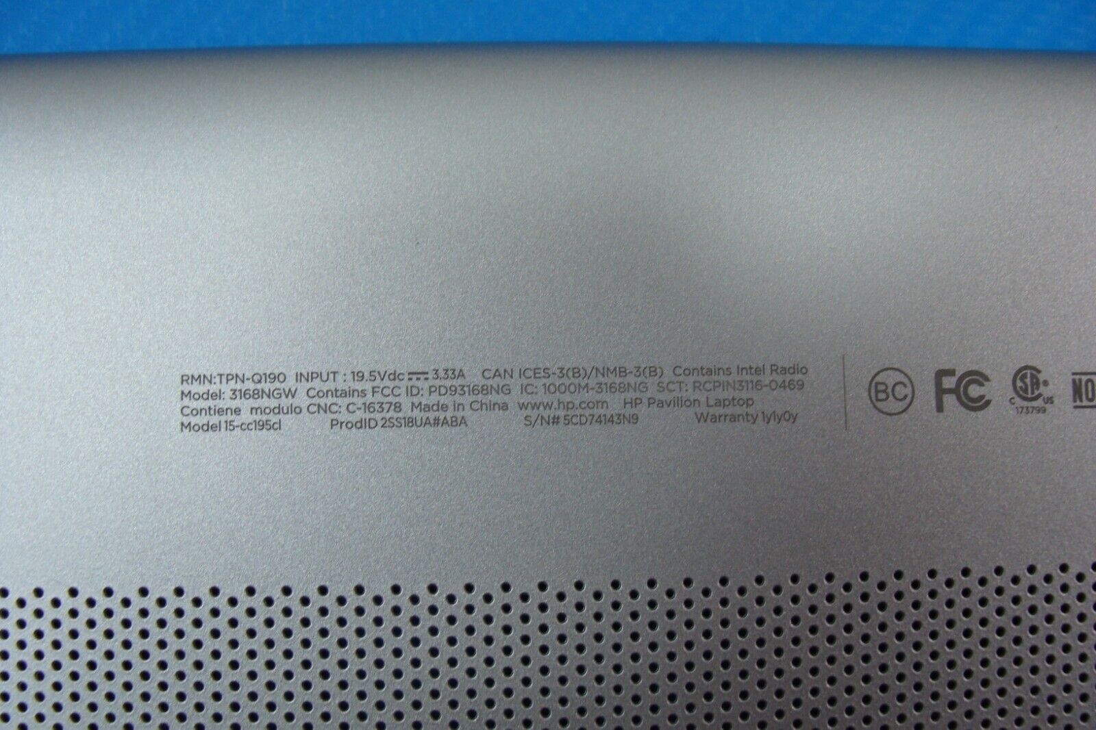 HP Pavilion 15-cc195cl 15.6