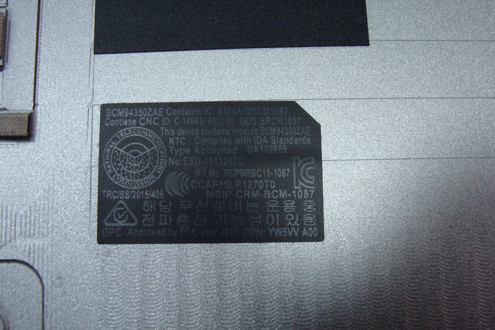 Dell XPS 13.3” 13 9350 Genuine Laptop Bottom Case Base Cover NKRWG AM1FJ000103