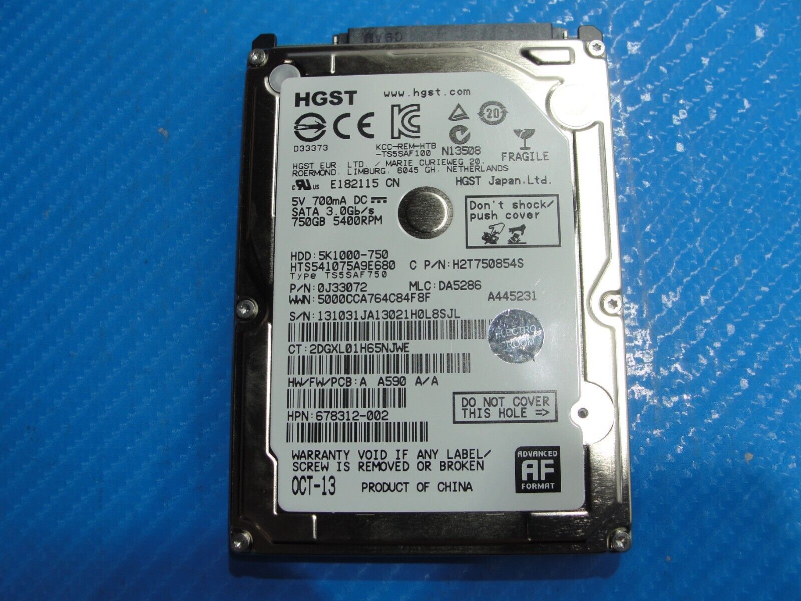 $19.99 | HP 17-e017dx HGST 750Gb Sata 2.5