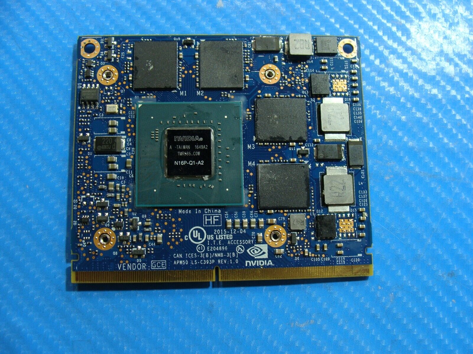 HP ZBook 15 G3 NVIDIA Quadro M1000M 2GB Video Card N16P-Q1-A2 848261-001