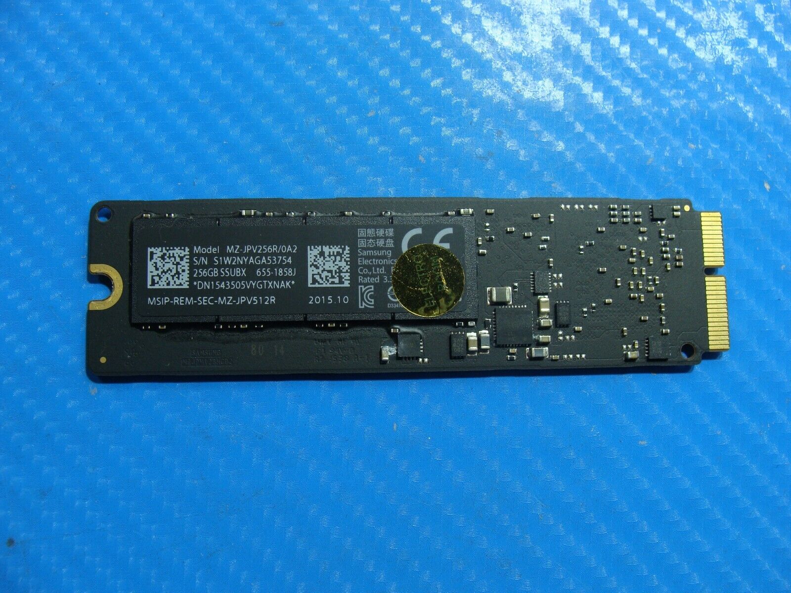 MacBook Air A1466 Samsung 256GB SSD Solid State Drive MZ-JPV256R/0A2 655-1858J