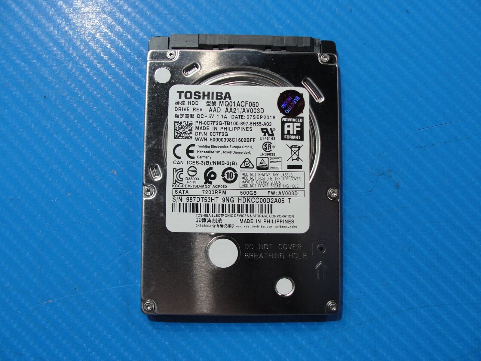 Dell 5590 Toshiba 500GB 2.5