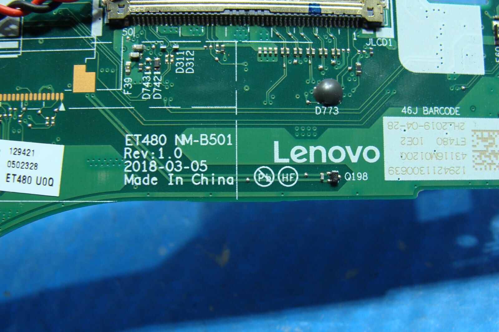 Lenovo ThinkPad 14” T480 OEM Intel i5-8350U 1.7GHz Motherboard NM-B501 SR3L9