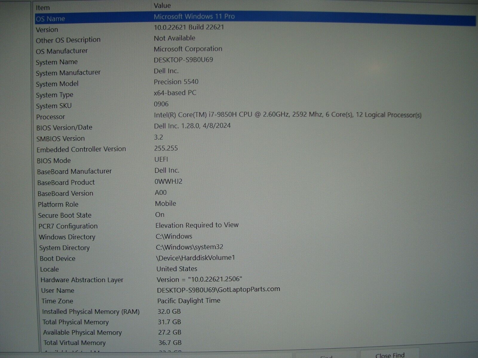 Dell Precision 5540 15.6