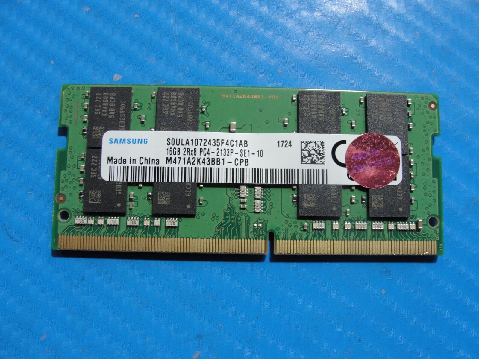 Lenovo P70 Samsung 16GB 2Rx8 PC4-2133P Memory RAM SO-DIMM M471A2K43BB1-CPB