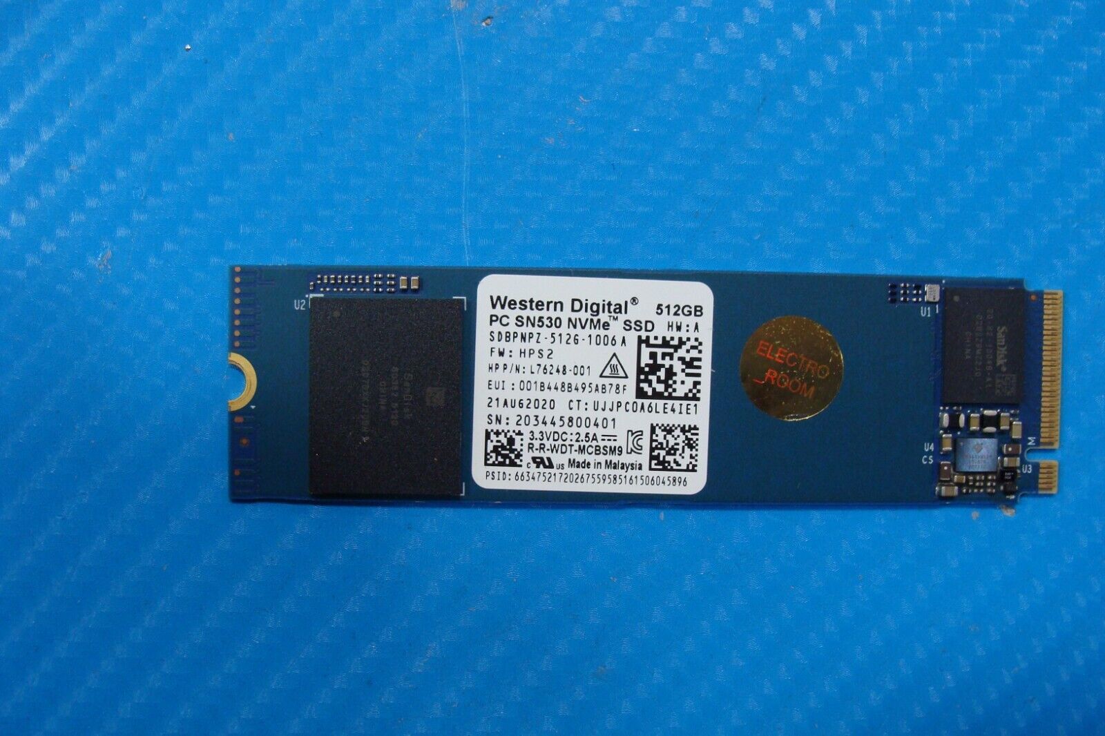 HP 15-da0041dx WD 512GB NVMe M.2 SSD SDBPNPZ-512G-1006 L76248-001