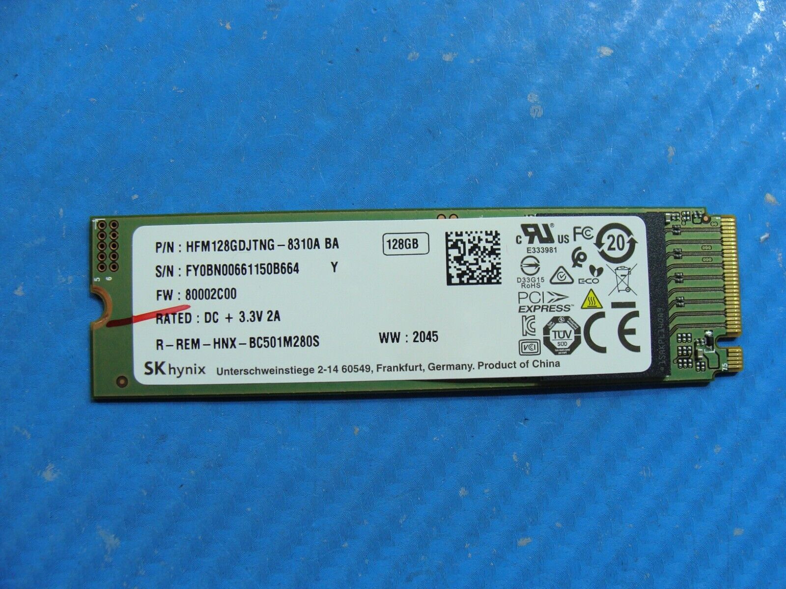 Acer A515-43 SK Hynix 128GB NVMe M.2 SSD Solid State Drive HFM128GDJTNG-8310A