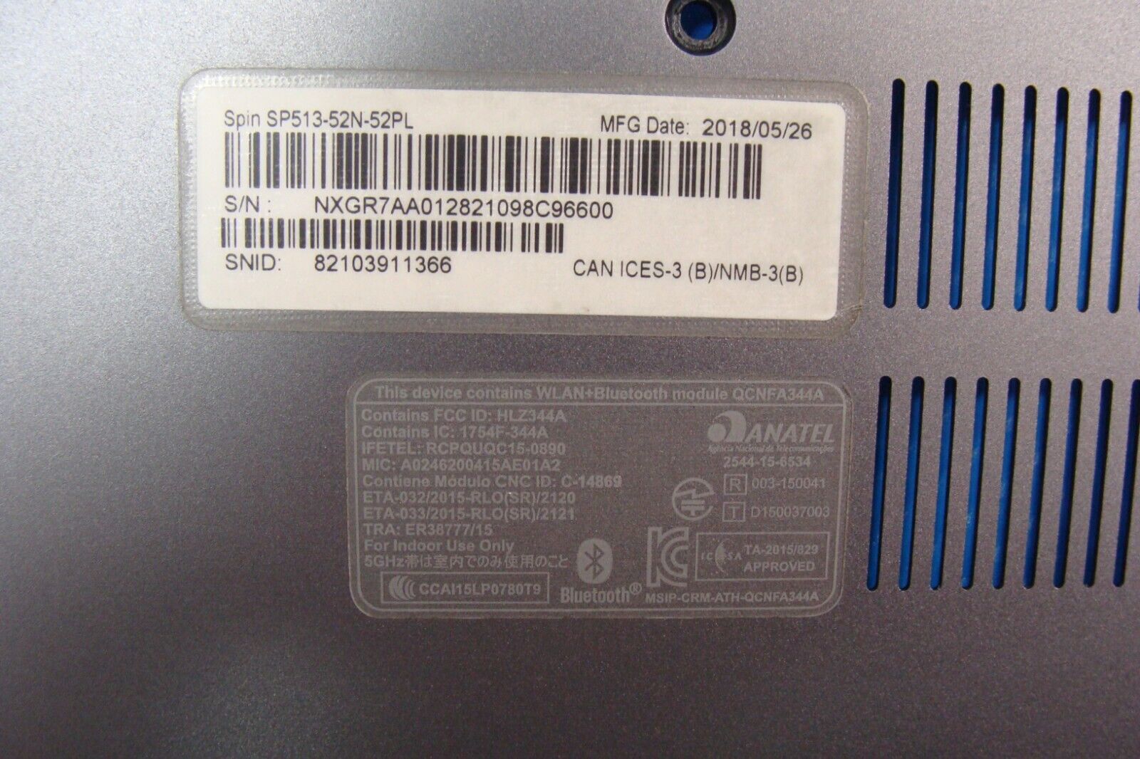 Acer Spin SP513-52N-52PL 13.3