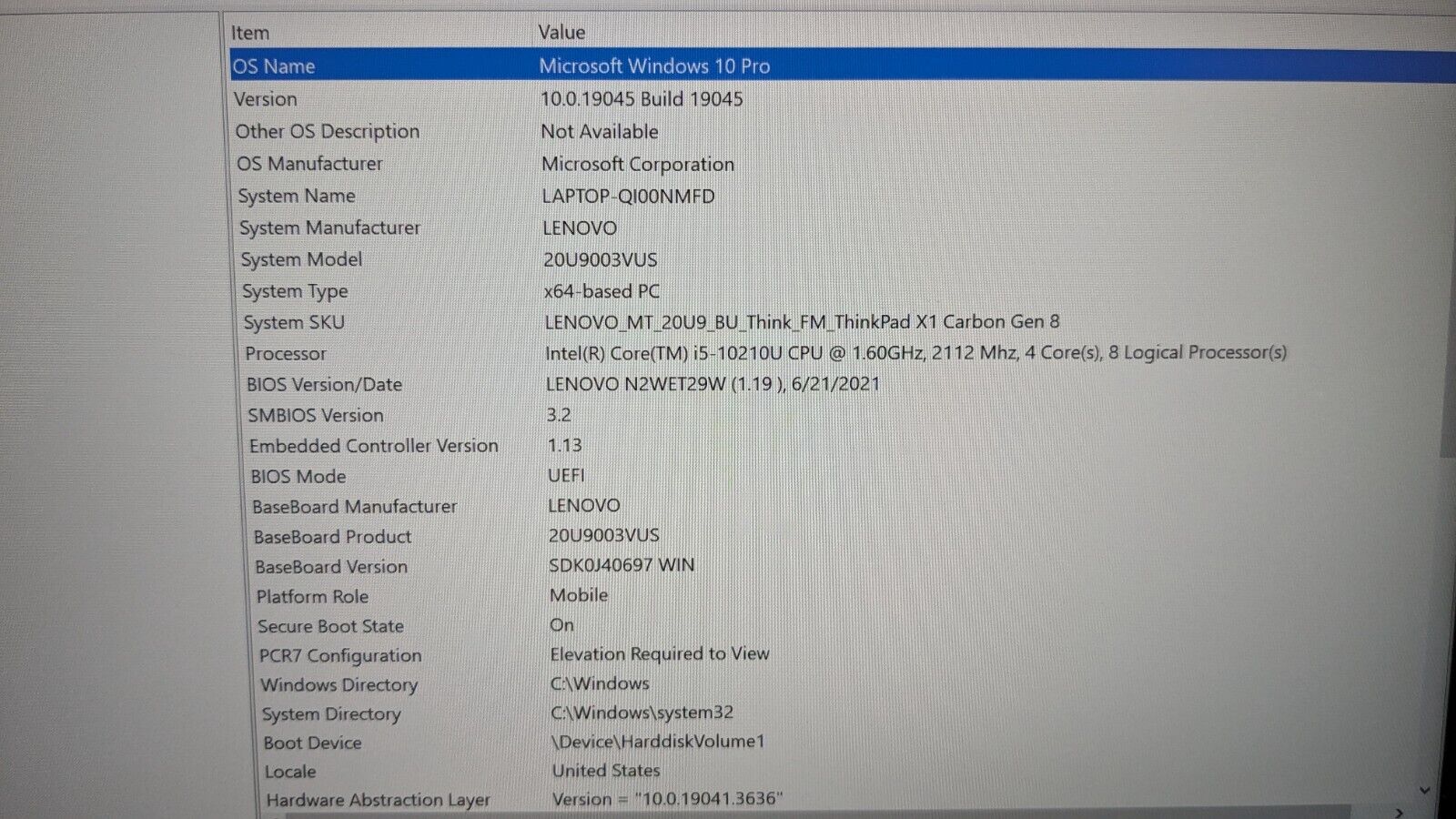 Lenovo ThinkPad X1 Carbon Gen 8 14