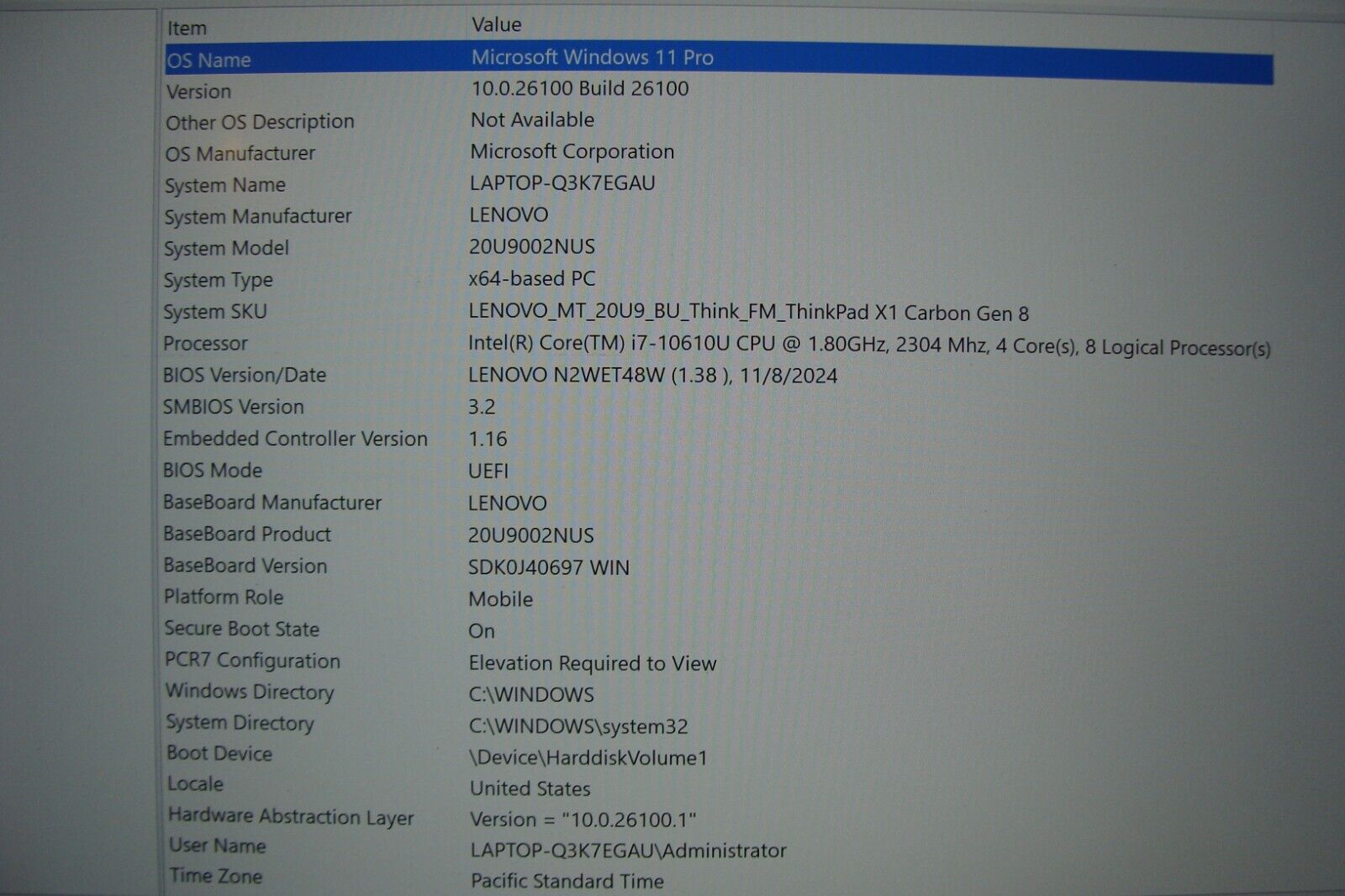 Lenovo ThinkPad X1 Carbon Gen 8 14