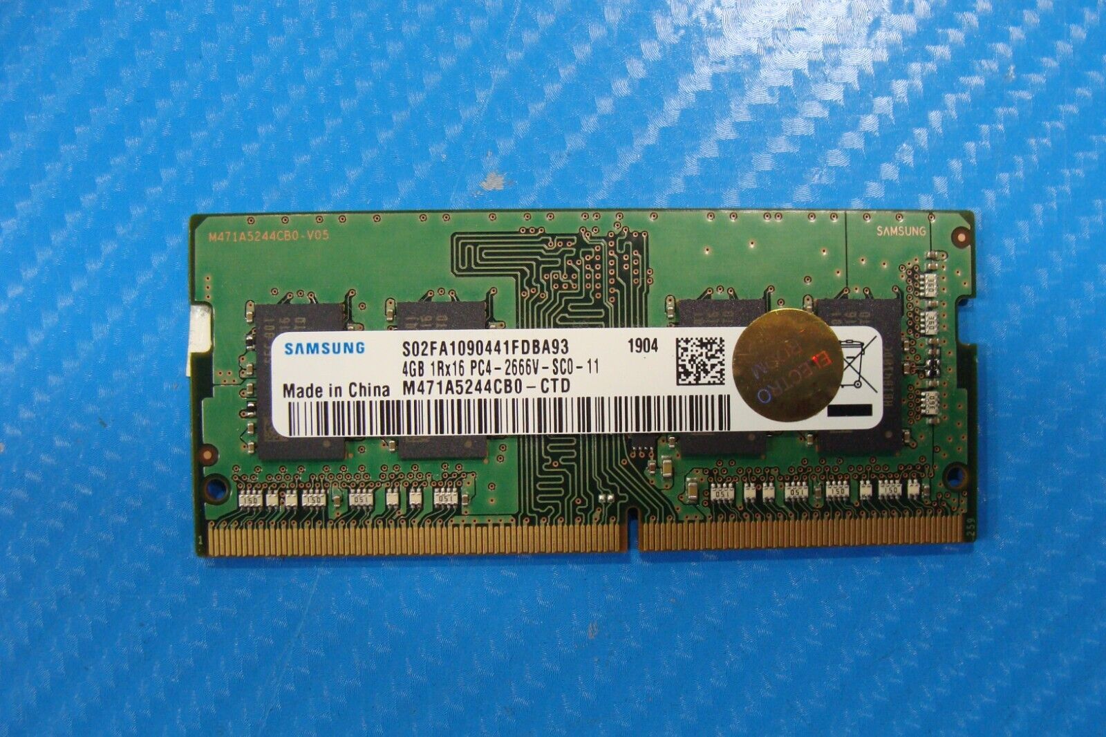 HP 17t-bw000 Samsung 4GB 1Rx16 PC4-2666V Memory RAM SO-DIMM M471A5244CB0-CTD