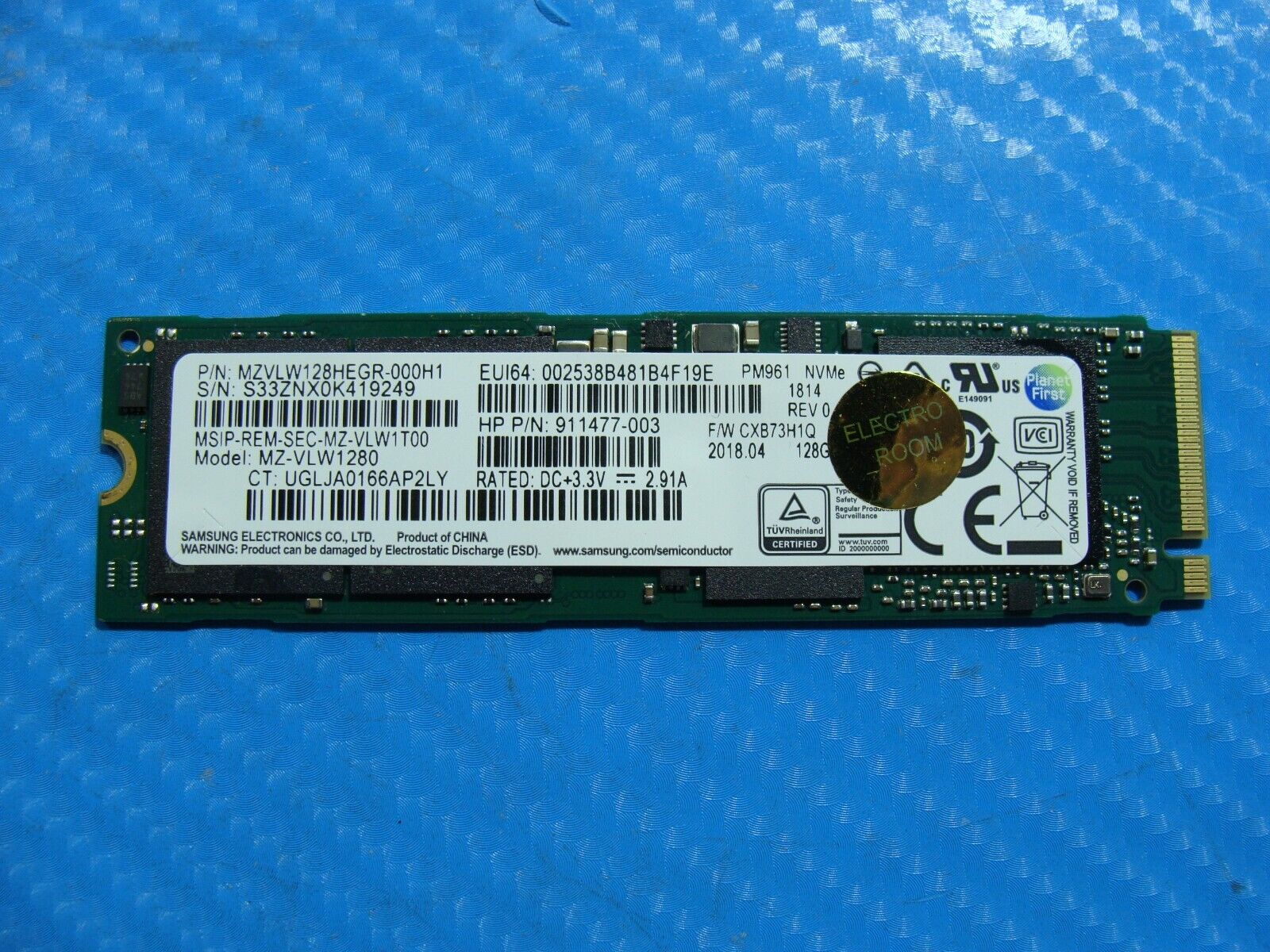 HP 15-dc0096nr Samsung 128GB NVMe M.2 SSD Solid State Drive MZVLW128HEGR-000H1