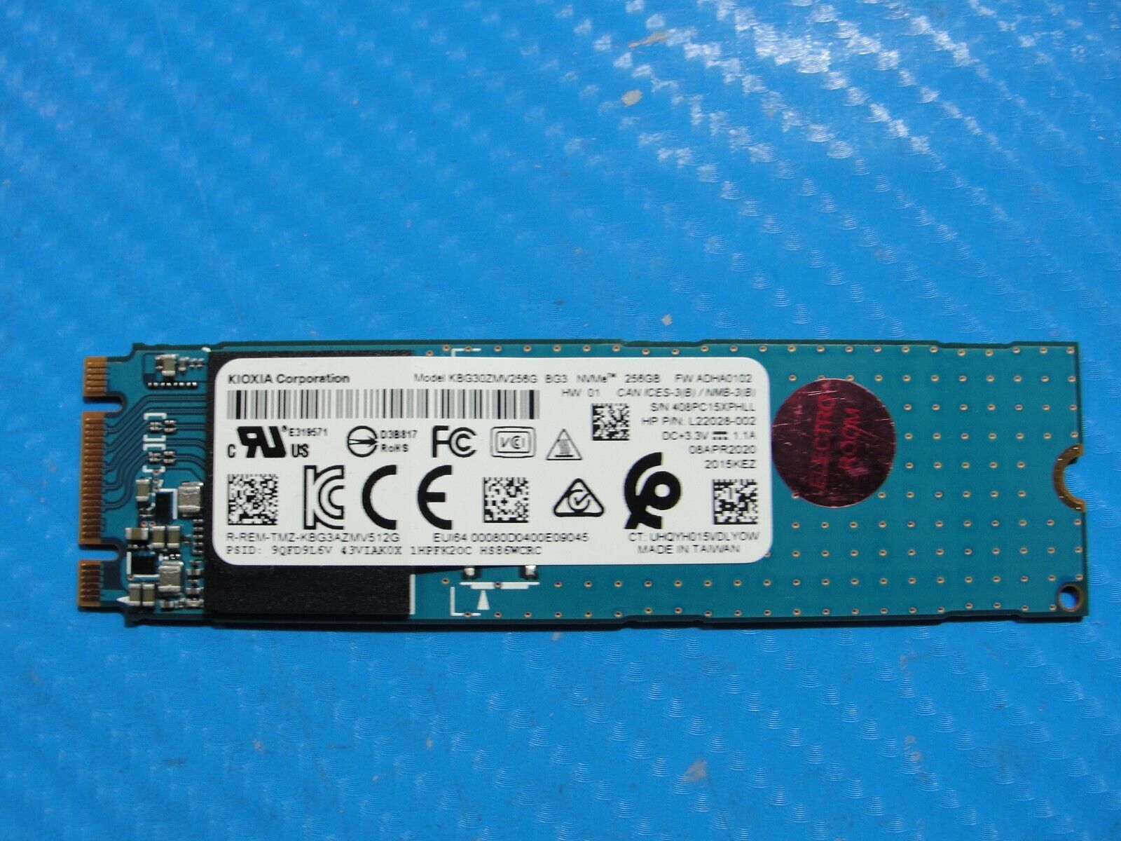 HP 24-df0014 Kioxia 256GB NVMe M.2 SSD Solid State Drive KBG30ZMV256G L22028-002