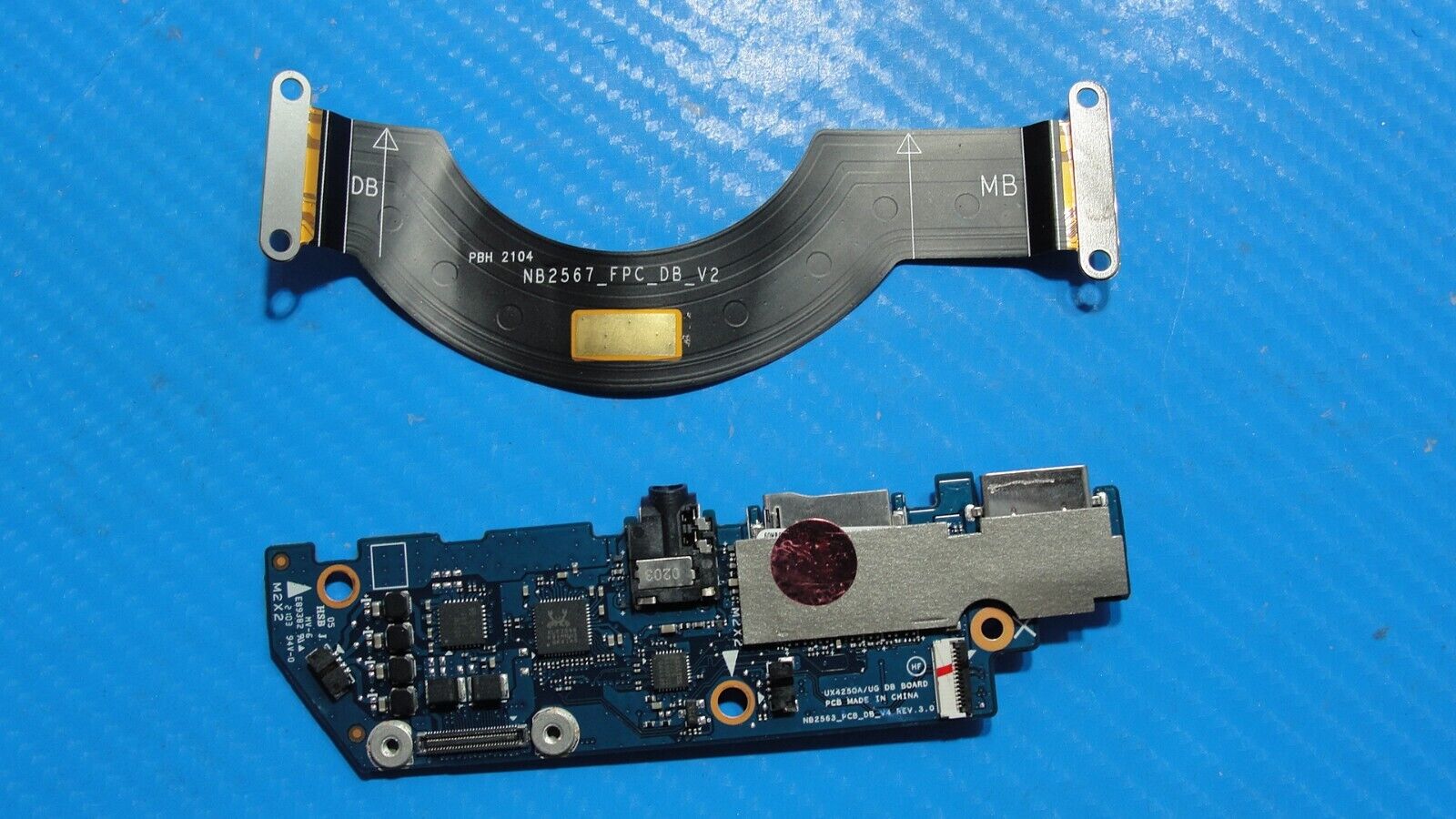 Asus ZenBook 14” 14 Q408UG USB Audio Micro SD I/O Board w/Cable NB2563_PCB_DB