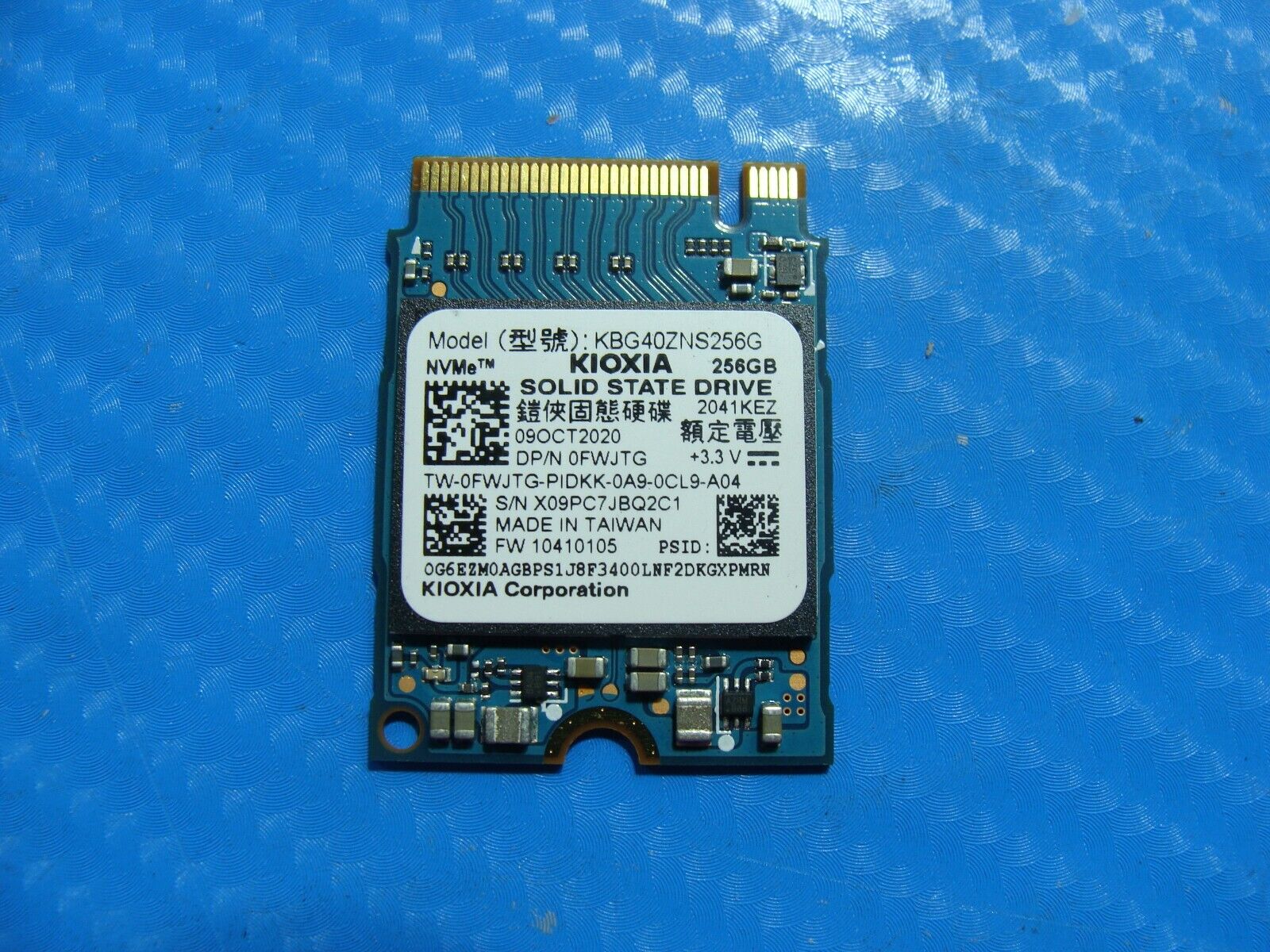 Dell 5310 Kioxia 256GB NVMe M.2 SSD Solid State Drive KBG40ZNS256G FWJTG