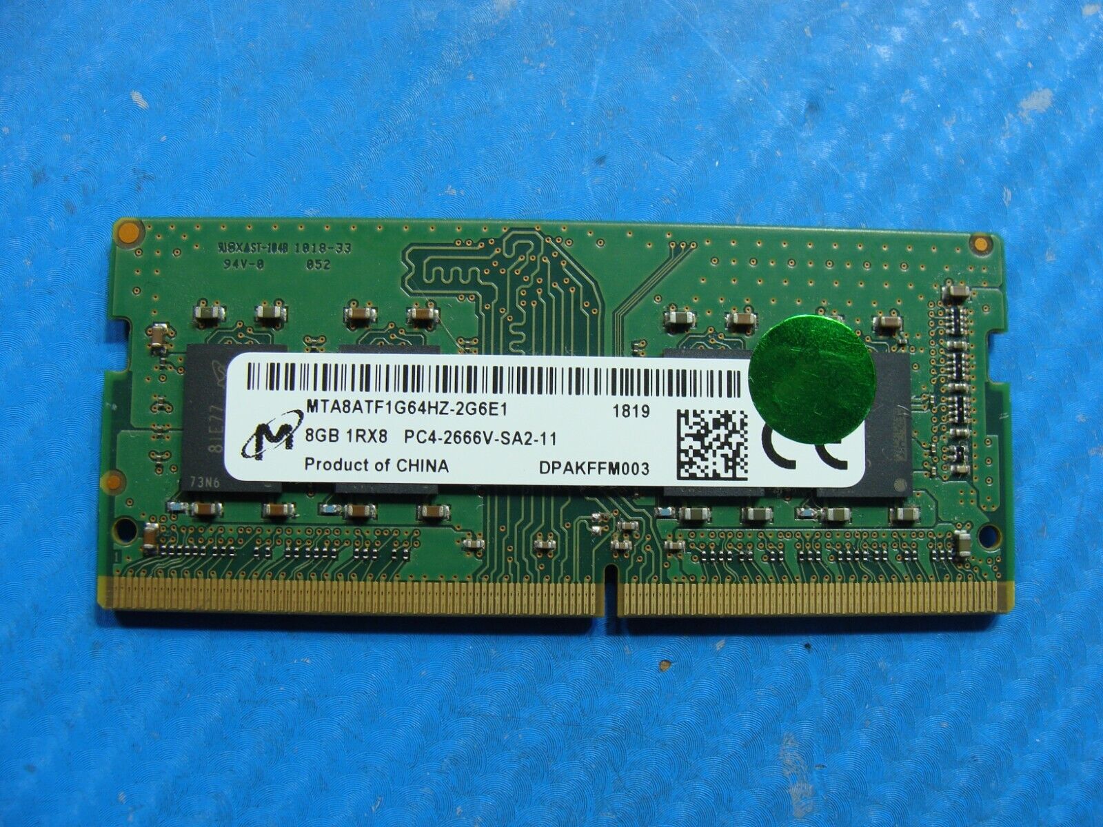 Dell 15 9570 Micron 8GB 1Rx8 PC4-2666V Memory RAM SO-DIMM MTA8ATF1G64HZ-2G6E1