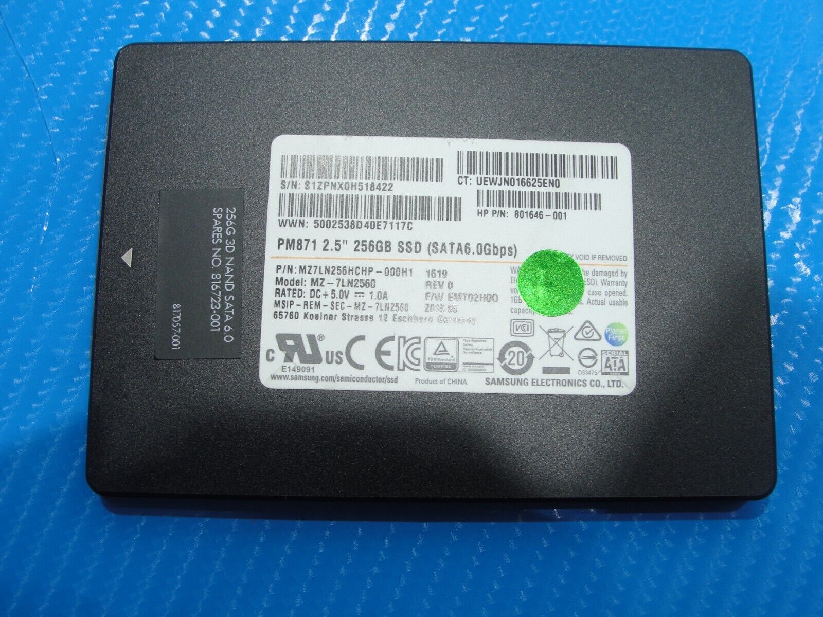 Dell Latitude 5580 Samsung 256GB 2.5'' SATA SSD MZ7LN256HCHP-000H1