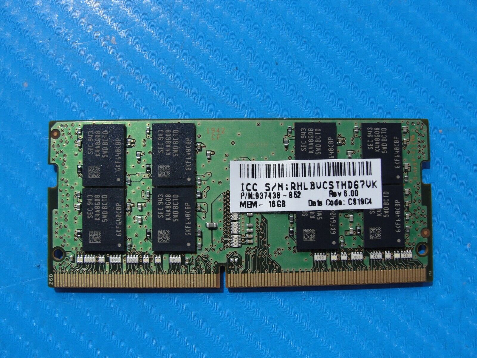 HP 840 G6 Samsung 16GB 2Rx8 PC4-2666V Memory RAM M471A2K43DB1-CTD