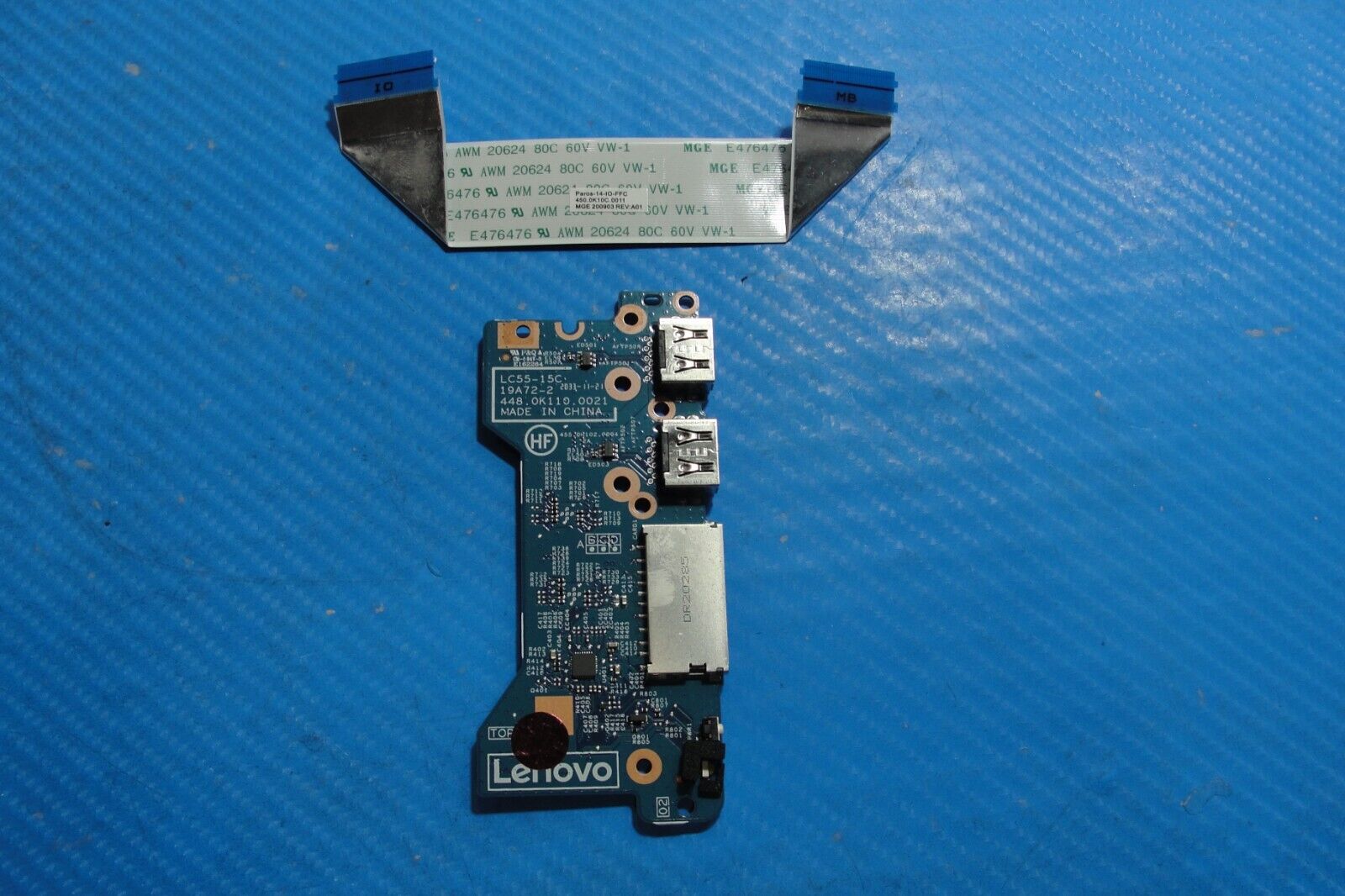 Lenovo IdeaPad Flex 5-14ARE05 81X2 USB Card Reader Board w/Cable 448.0K110.0021