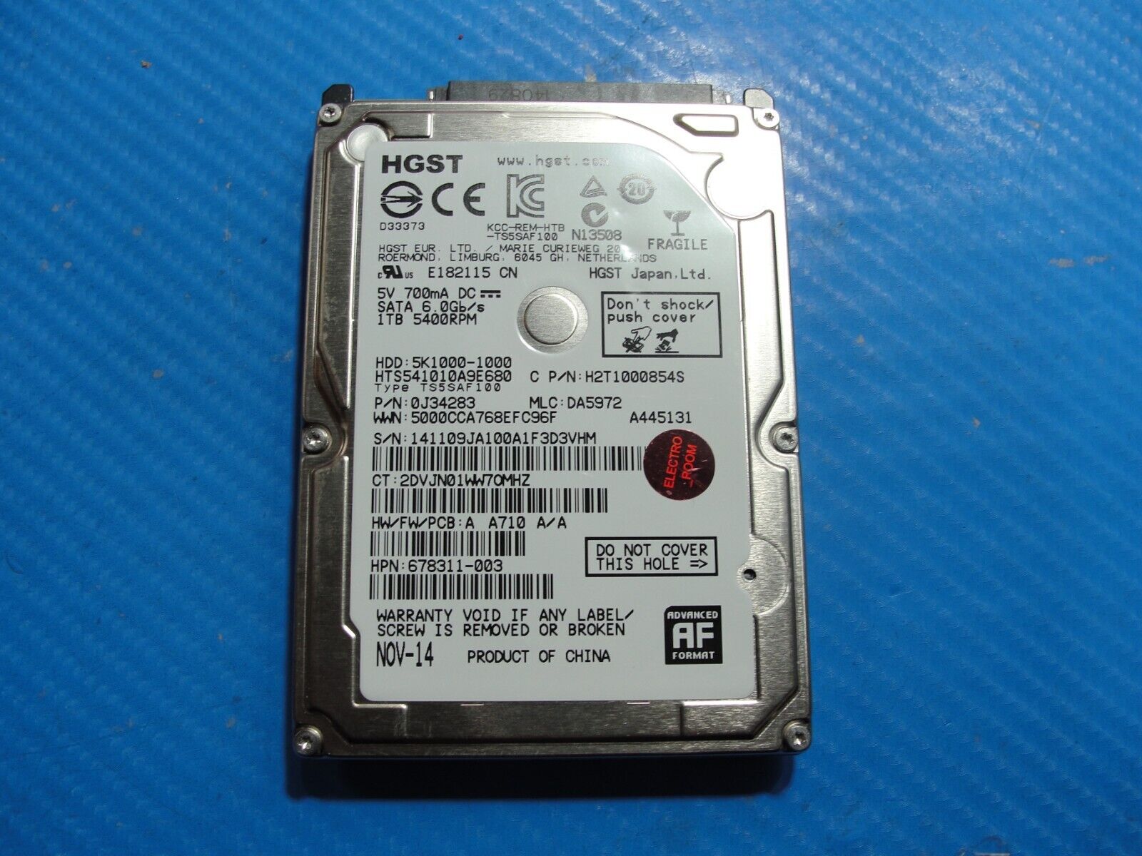 HP 15t-k100 HGST 1TB SATA 2.5