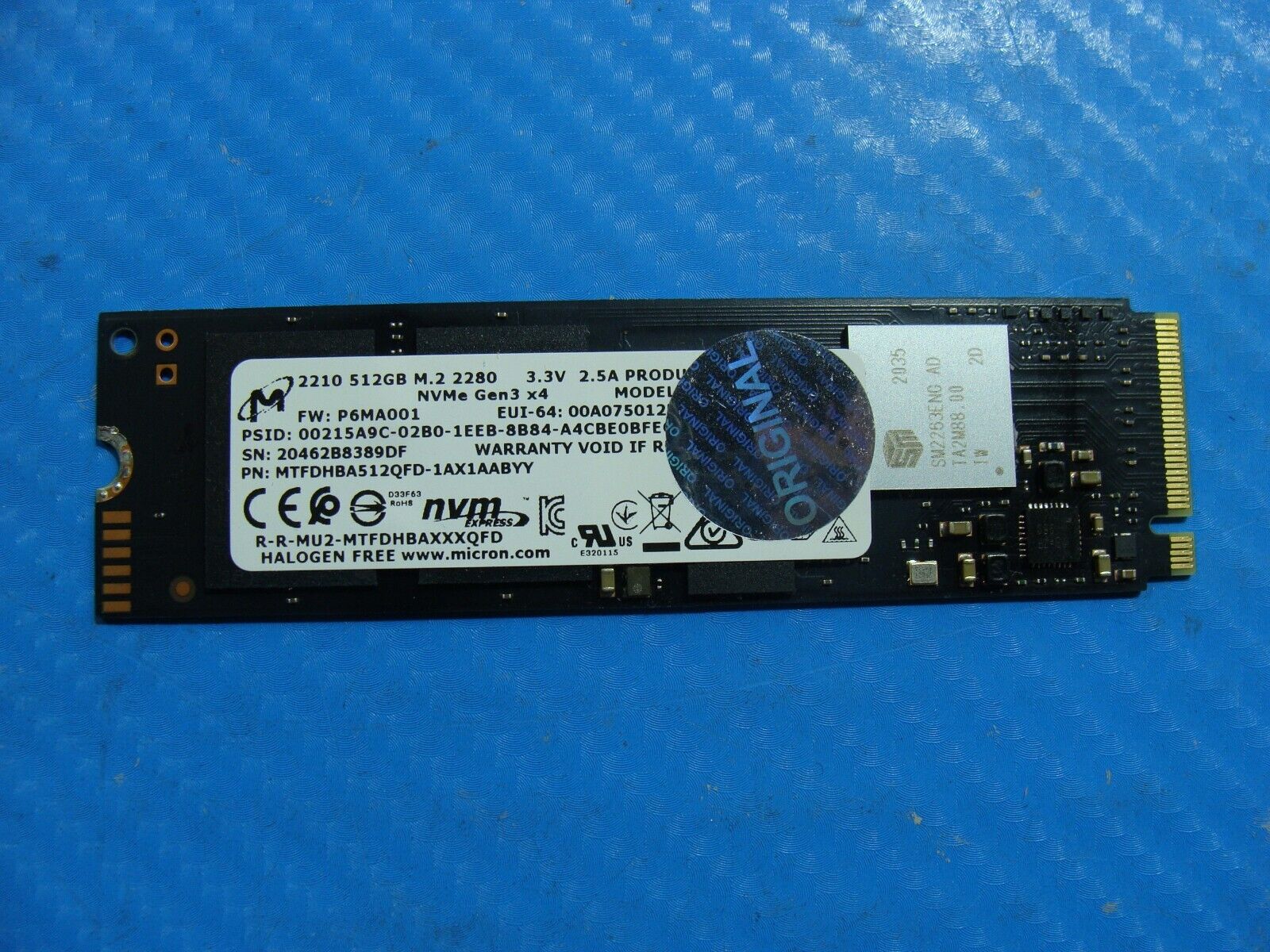 MSI B4MW Micron 512GB M.2 NVMe SSD Solid State Drive MTFDHBA512QFD-1AX1AABYY