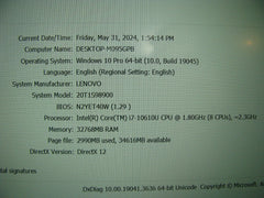 Lenovo ThinkPad T14s Gen 1 14"FHD i7-10610U 1.80GHz 32GB 512GB 2 cycles +Charger