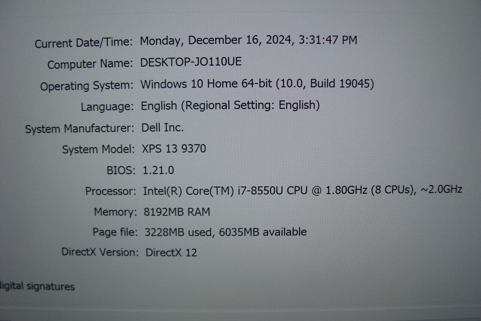 Dell XPS 13 9370 Laptop 13.3