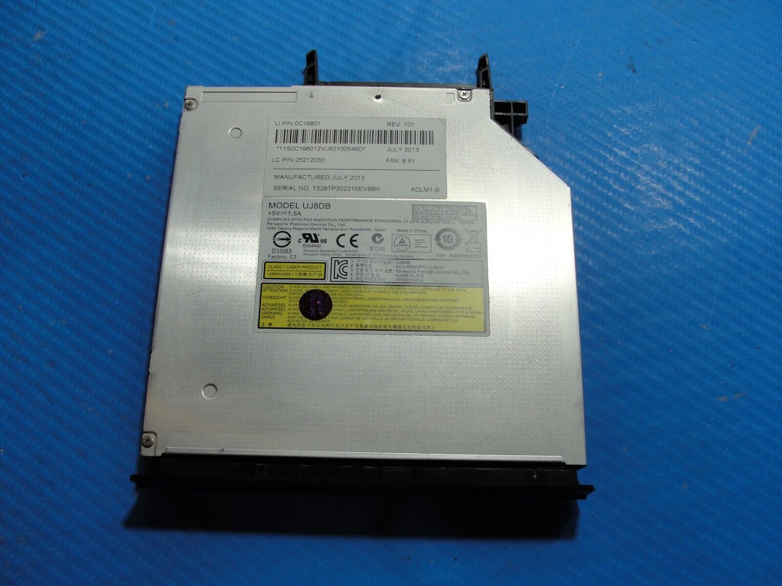 Lenovo IdeaPad 15.6” Y510p ODD DVD/RW Optical Disk Drive UJ8DB 25212030 0C19801