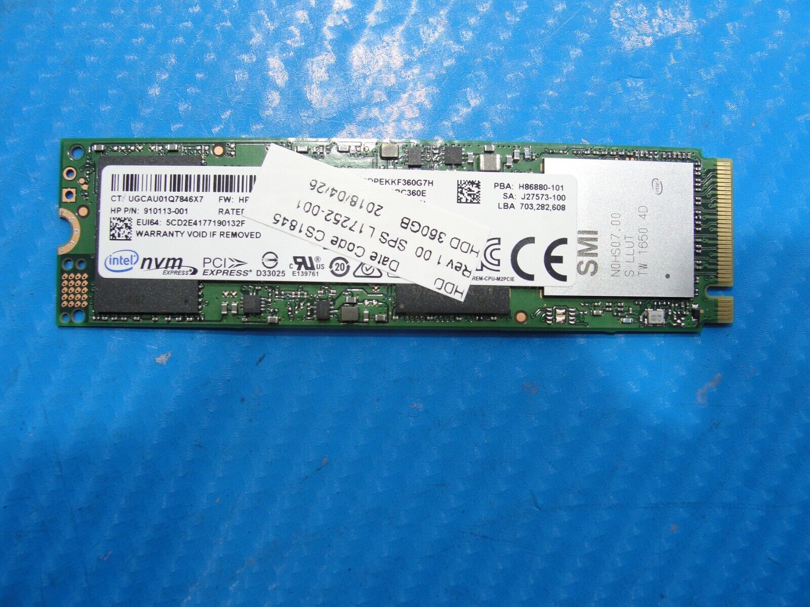 Asus GL502VT-DS71 Intel 360GB M.2 NVMe SSD Solid State Drive SSDPEKKF360G7H