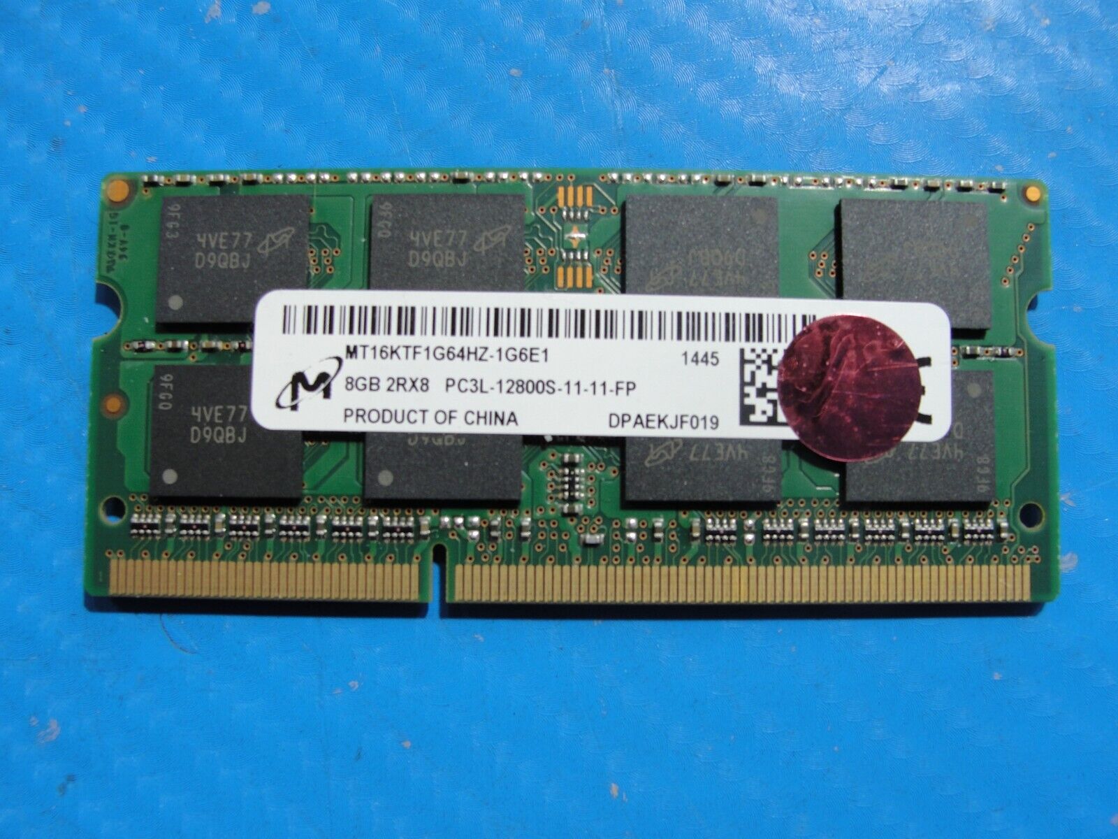 HP 15t-k100 Micron 8GB 2Rx8 PC3L-12800S SO-DIMM Memory RAM MT16KTF1G64HZ-1G6E1