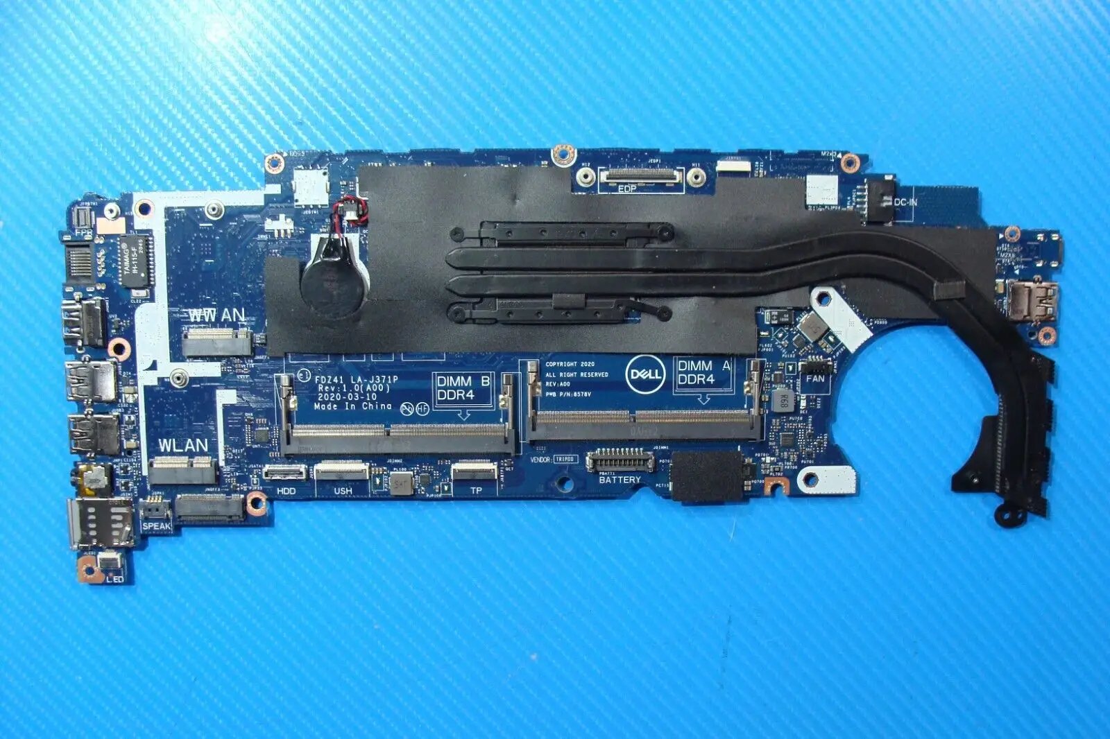 Dell Latitude 14” 5410 OEM Intel i5-10210U 1.6GHz Motherboard LA-J371P 02FGH4