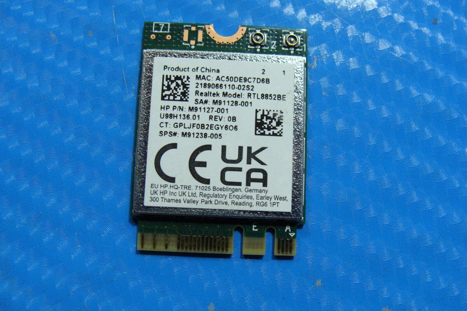 HP Pavilion Aero 13.3” 13-be1097nr OEM Wireless WiFi Card RTL8852BE M91127-001