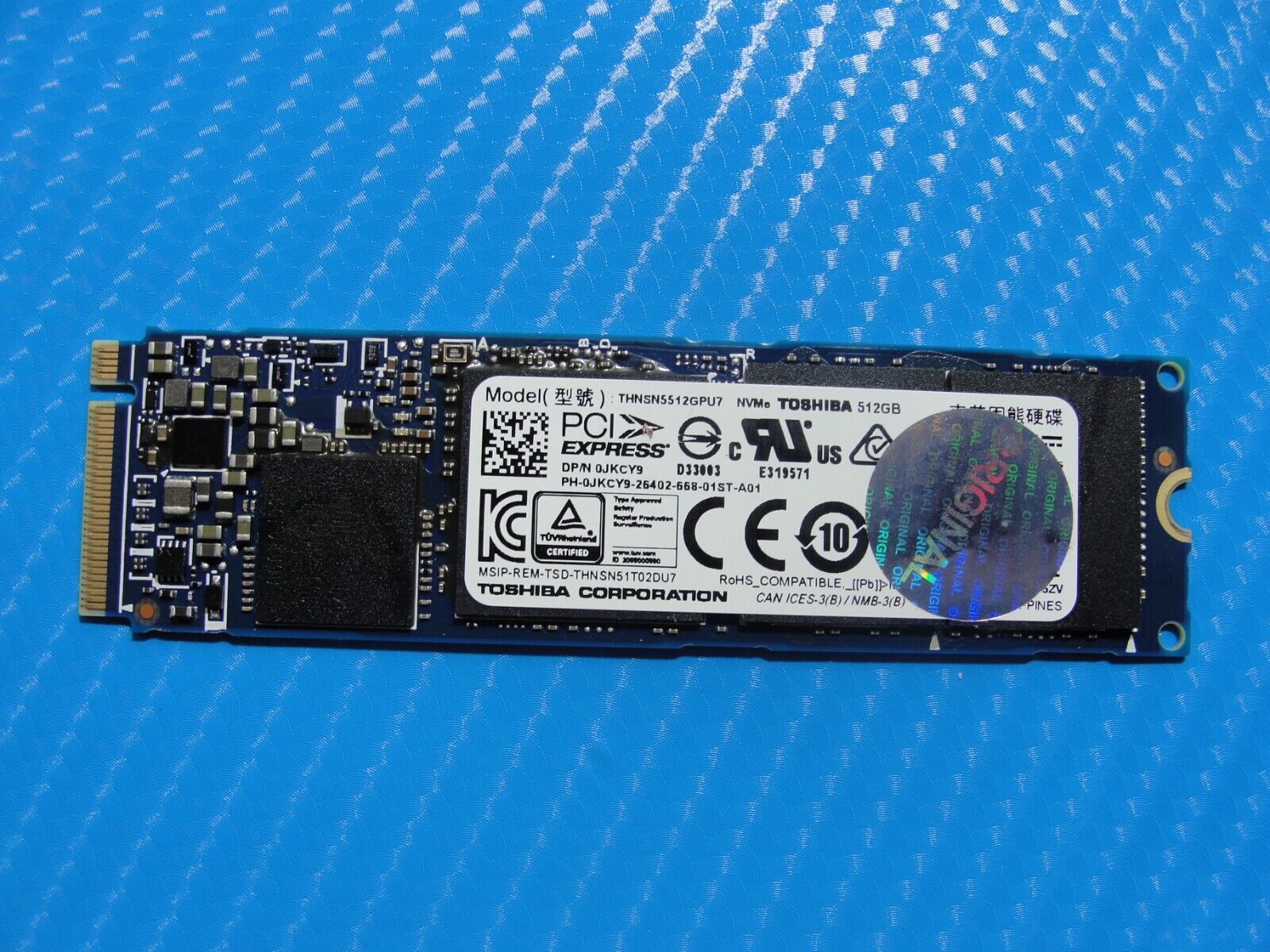 Dell 5510 Toshiba 512GB M.2 NVMe SSD Solid State Drive THNSN5512GPU7 JKCY9