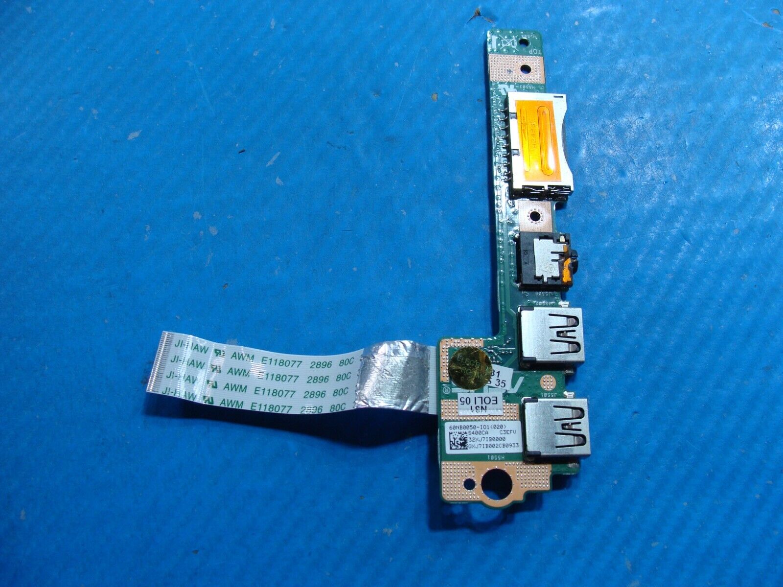 Asus VivoBook 14” S400CA OEM Dual USB SD Card Reader Board w/Cable 60NB0050-I01