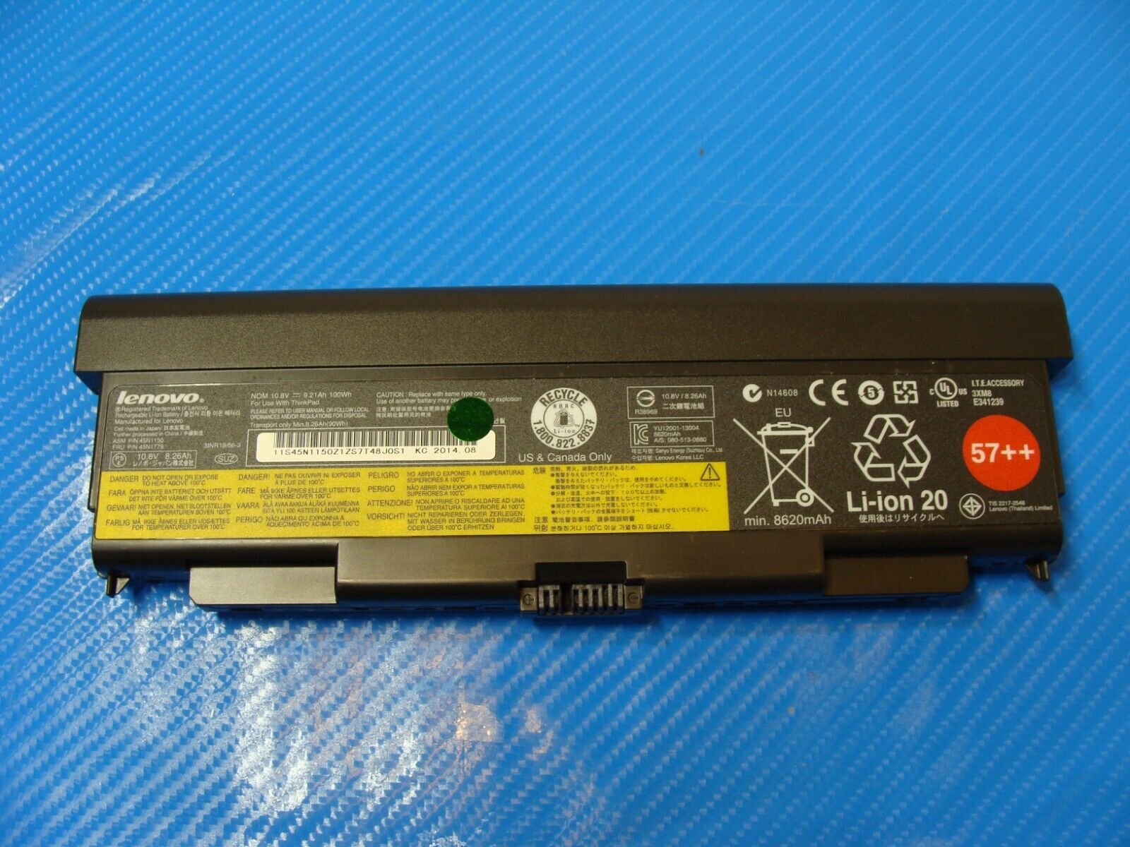 Lenovo ThinkPad 15.6” T540P Genuine Battery 10.8V 100Wh 8260mAh 45N1150 45N1779