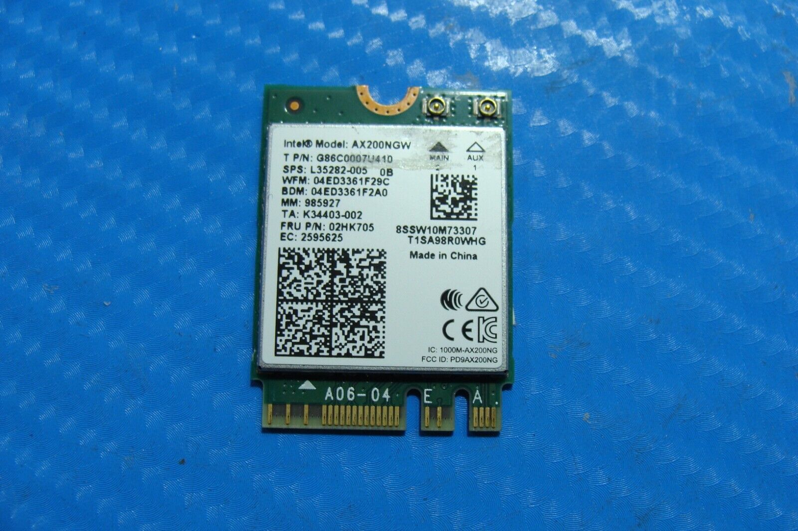 HP Pavilion Gaming 15.6” 15-dk0056nr OEM Wireless WiFi Card AX200NGW 02HK705