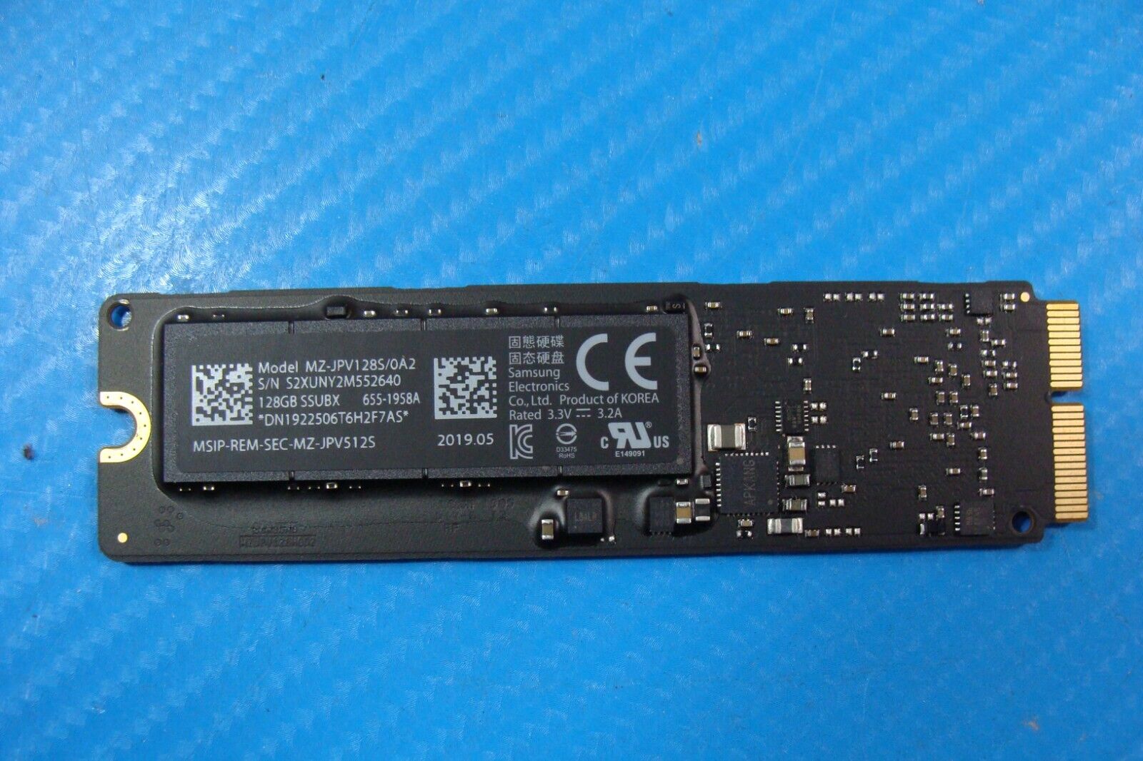 MacBook Air A1466 Samsung 128GB SSD Solid State Drive MZ-JPV128S/0A2 661-02395