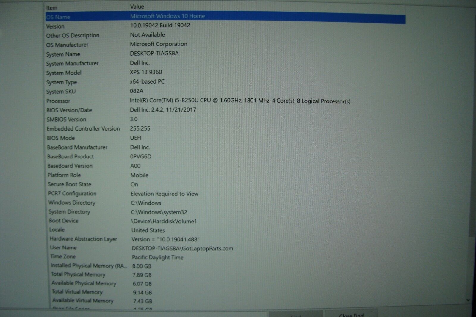 Dell XPS 13 9360 Laptop 13.3