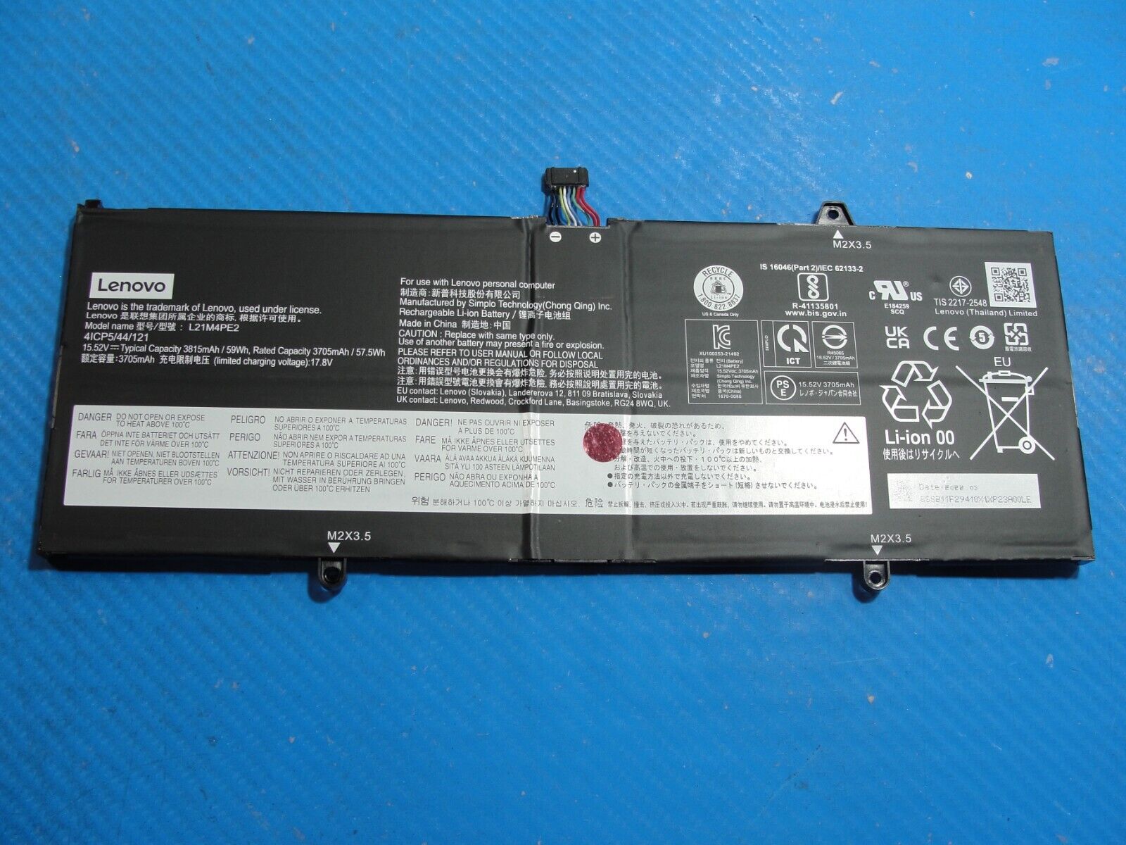 Lenovo Yoga 6 13.3” 13ALC7 OEM Laptop Battery 15.52V 59Wh 3815mAh L21M4PE2 97%