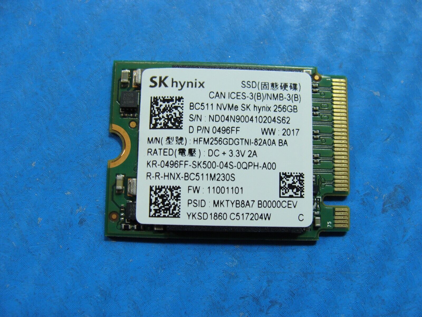 Dell 3410 SK Hynix 256GB NVMe M.2 SSD Solid State Drive HFM256GDGTNI-82A0A