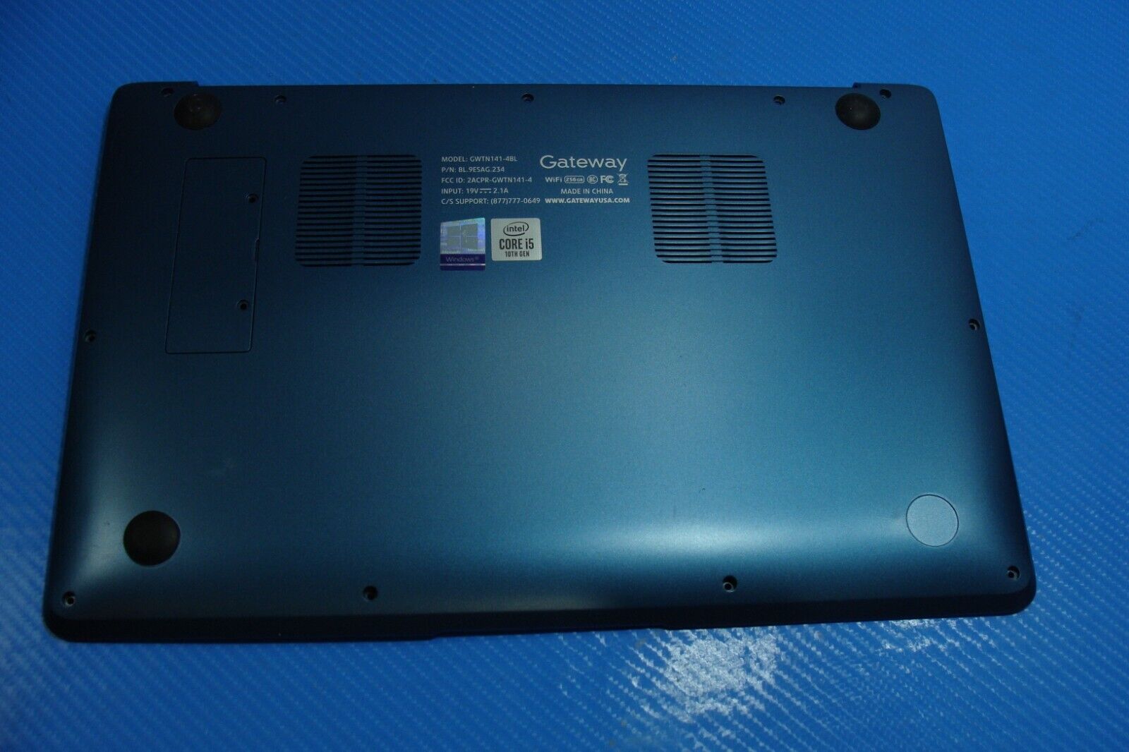 Gateway 14.1” GWTN141-4BL Genuine Laptop Bottom Case w/Cover Door Blue